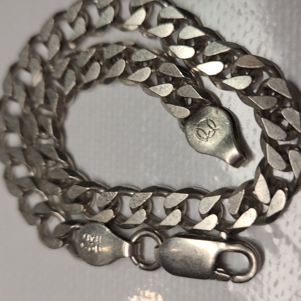 Vintage chunky sterling silver bracelets Italy  925 8"